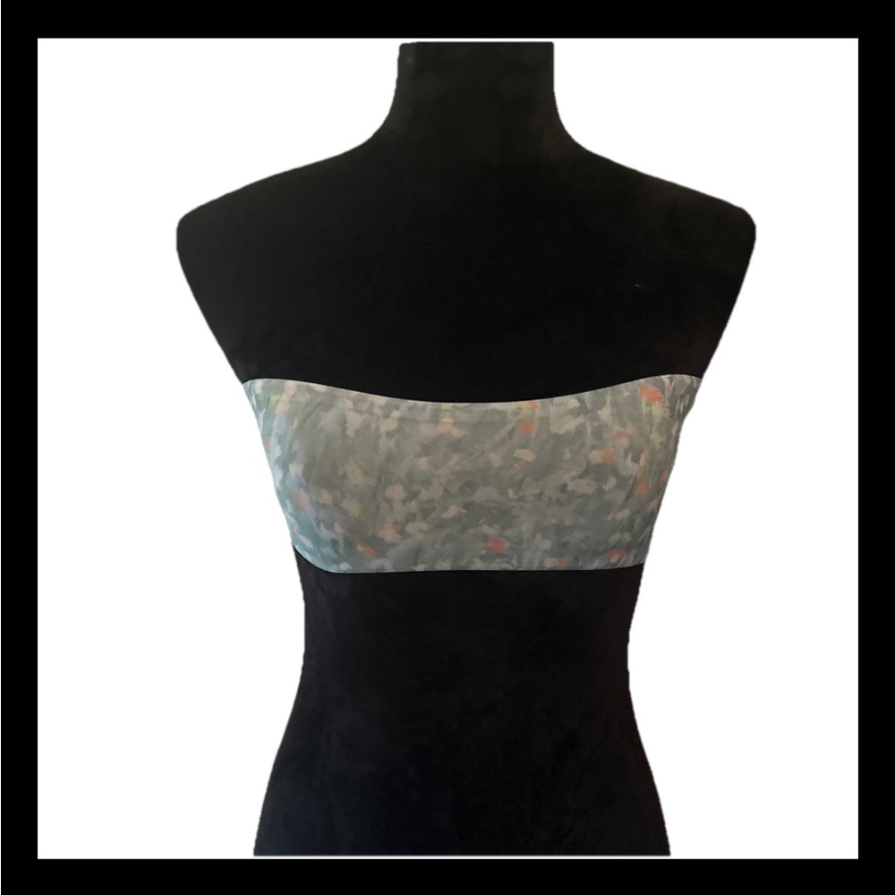 ATHLETA Smooth Pastel Floral Print Bandeau Swim Bikini Top Small NWT MSRP: 44.95